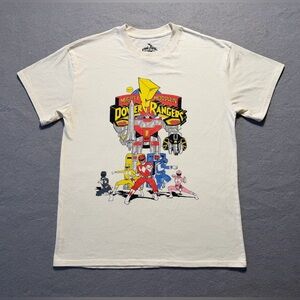 Mighty Morphin Power Rangers T-Shirt Men’s Medium White Megazord Graphic